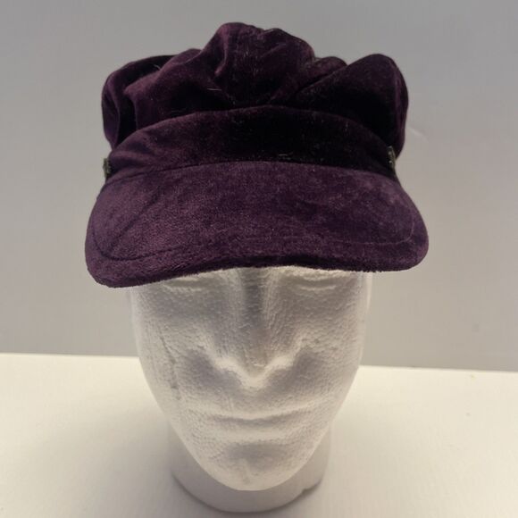 Purple Hat By Pink Cookie, Velour Like, Paperboy Style. - Picture 2 of 8